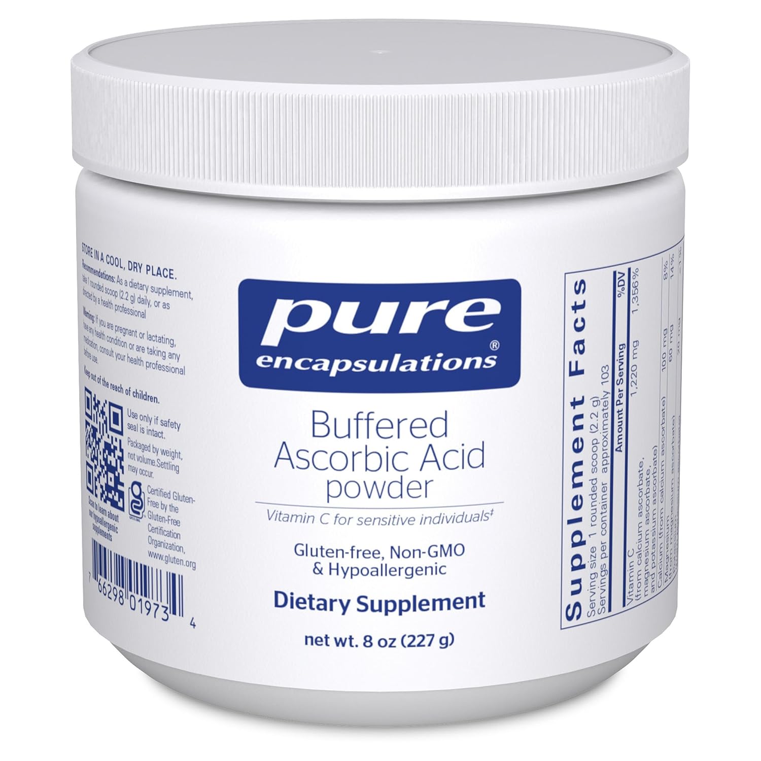 Pure Encapsulations Buffered Ascorbic Acid Powder | 8 Ounces