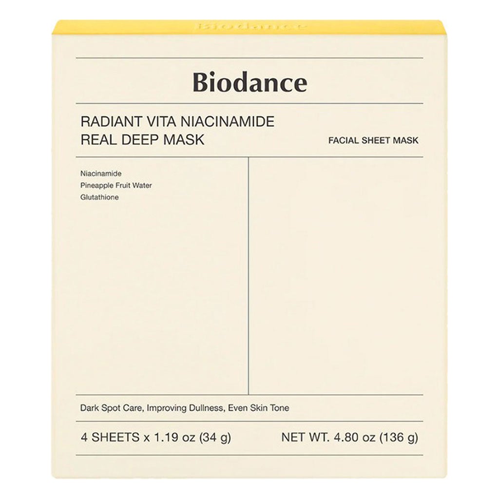 Biodance - Radiant Vita Niacinamide Real Deep Mask 34g x 4