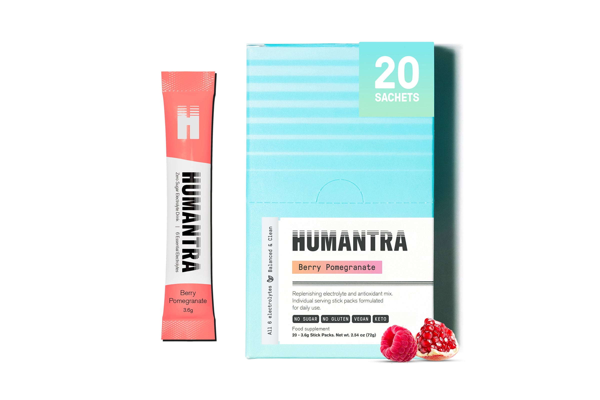 Humantra Electrolyte Powder – Berry Pomegranate - 20 Sachets