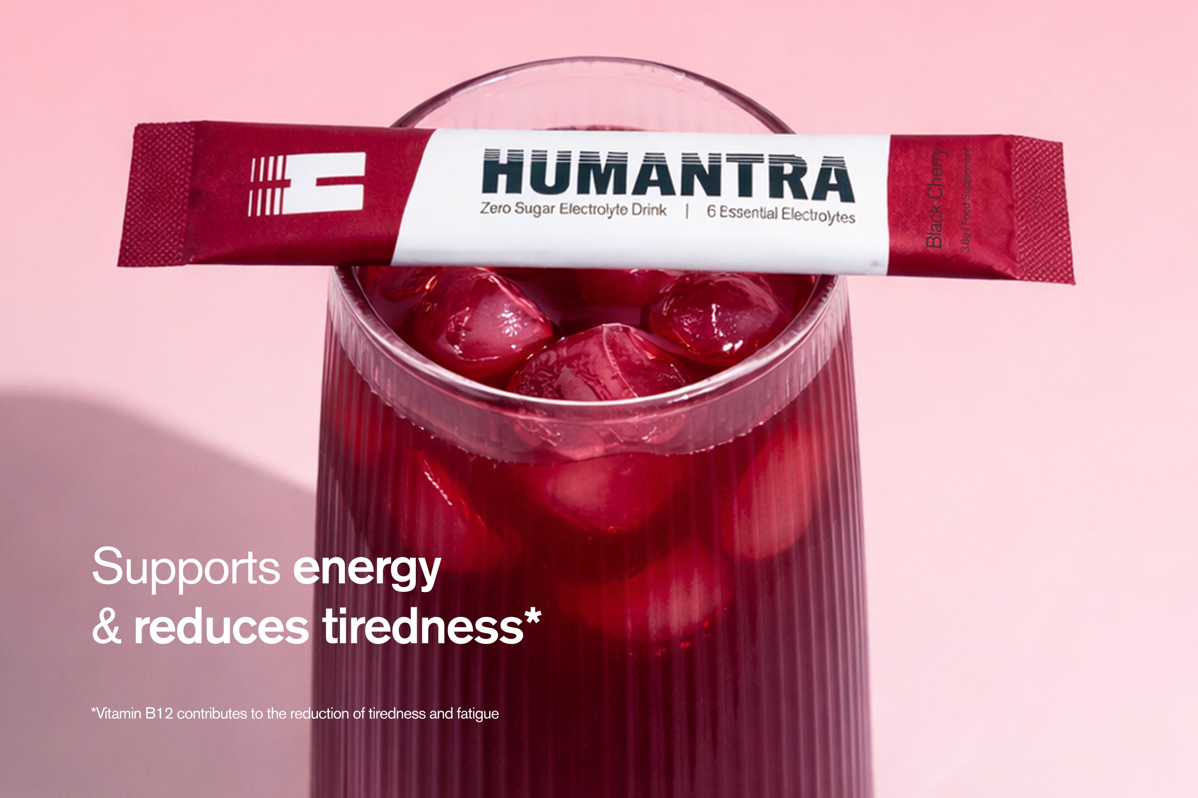Humantra Electrolyte Powder – Black Cherry (20 Sachets) | 6-Electrolyte Hydration | Plant-Based, Vegan, Sugar Free & Gluten Free