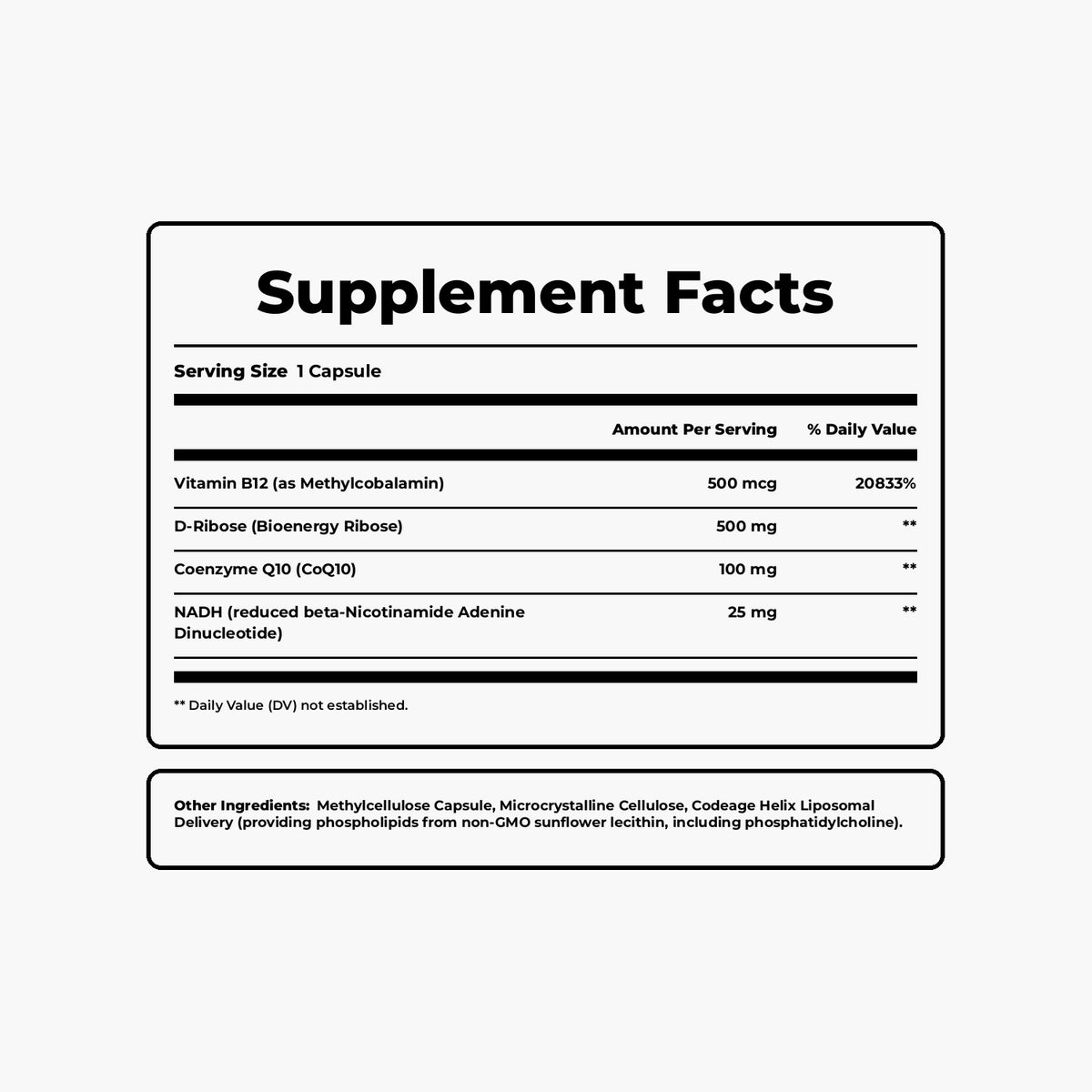 Liposomal NADH+ with CoQ10