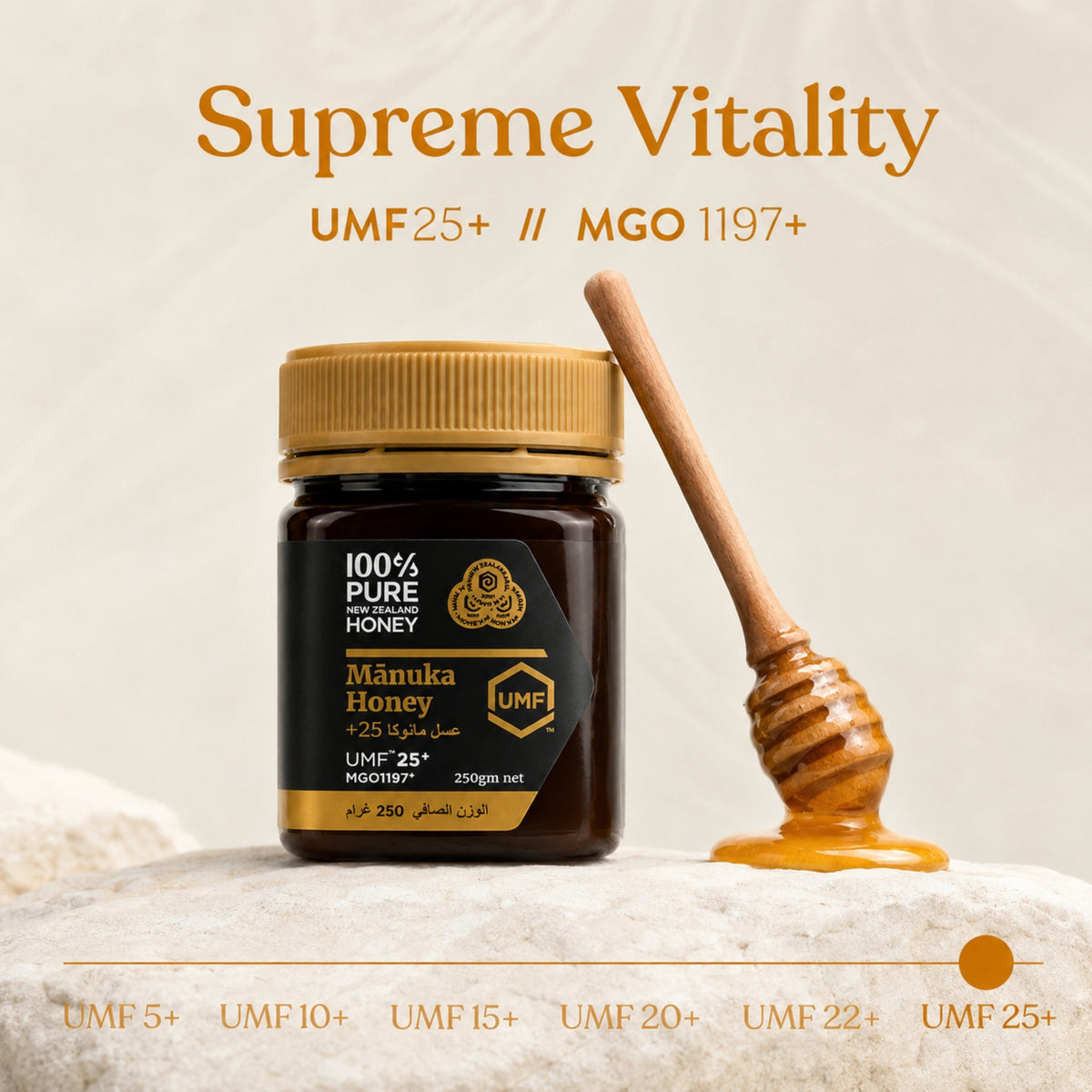 100% Pure New Zealand Honey - Manuka Honey UMF 25+ MGO 1197+