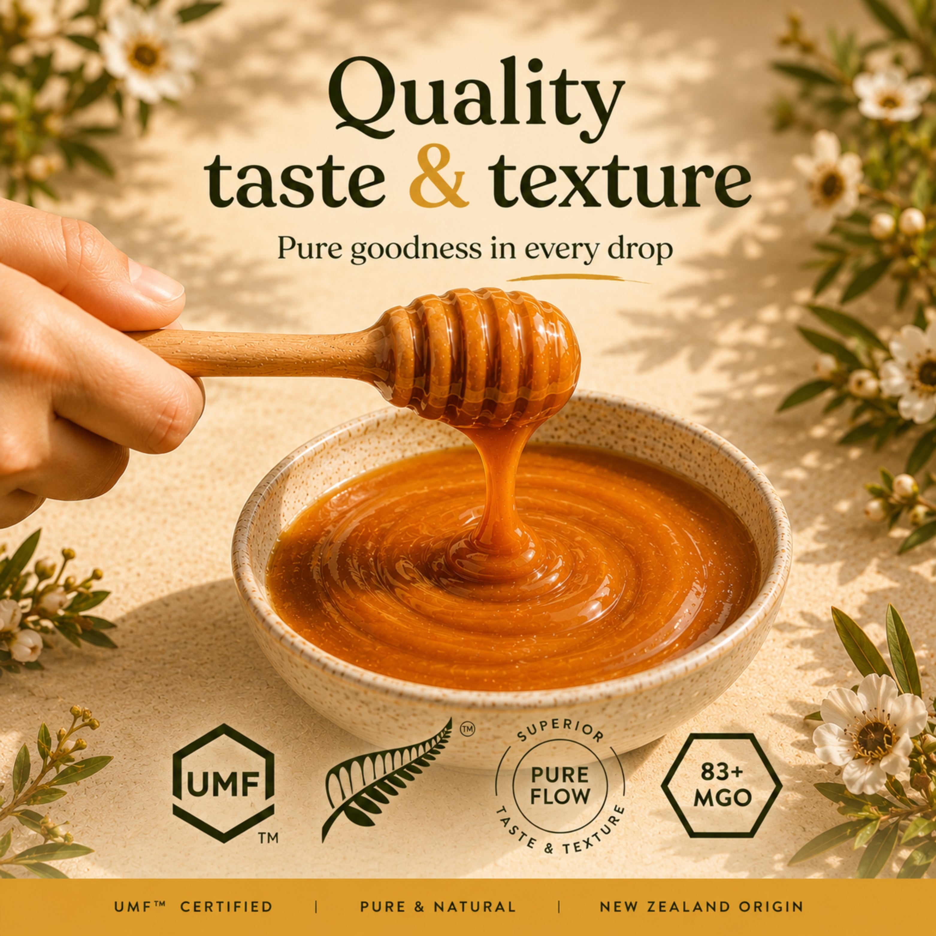 100% Pure New Zealand Honey - 10g Manuka Sachets UMF 5+ MGO 83+ Pack of 5