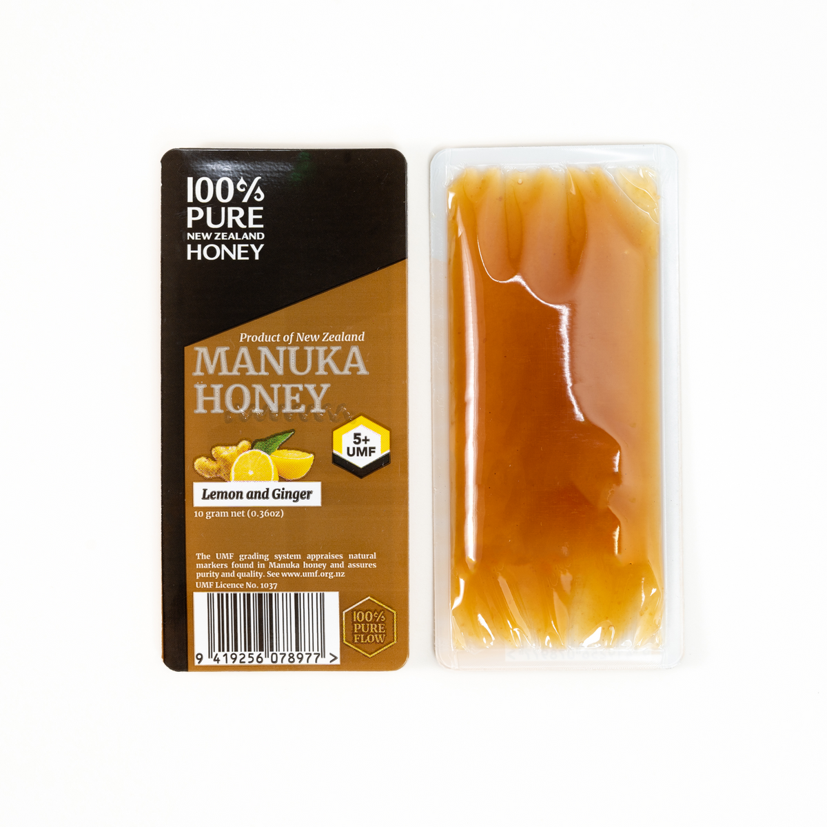 100% Pure New Zealand Honey - 10g Manuka Sachets UMF 5+ MGO 83+ Lemon Ginger Pack of 5