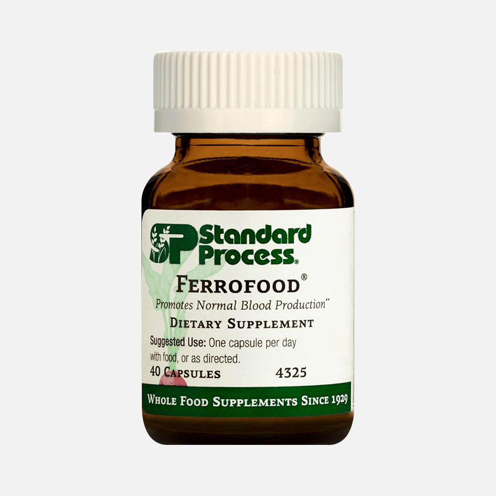 Standard Process Inc. Ferrofood Iron 10mg with Vitamin C & B12 40 Capsules
