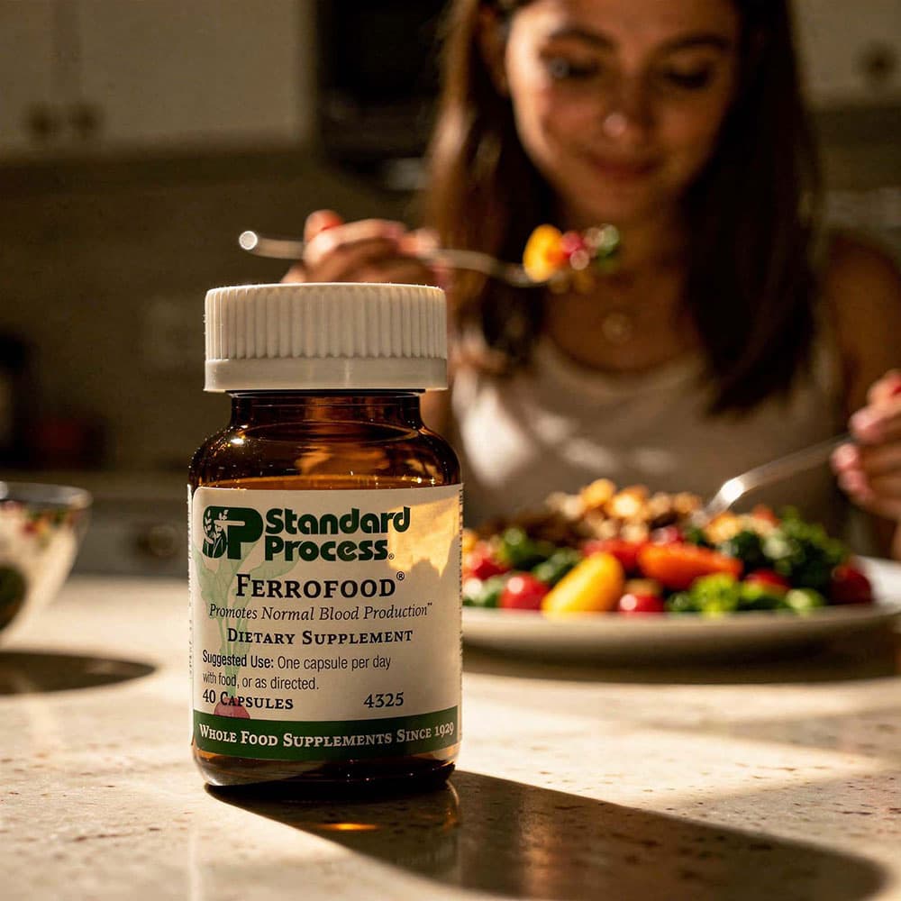 Standard Process Inc. Ferrofood Iron 10mg with Vitamin C & B12 40 Capsules