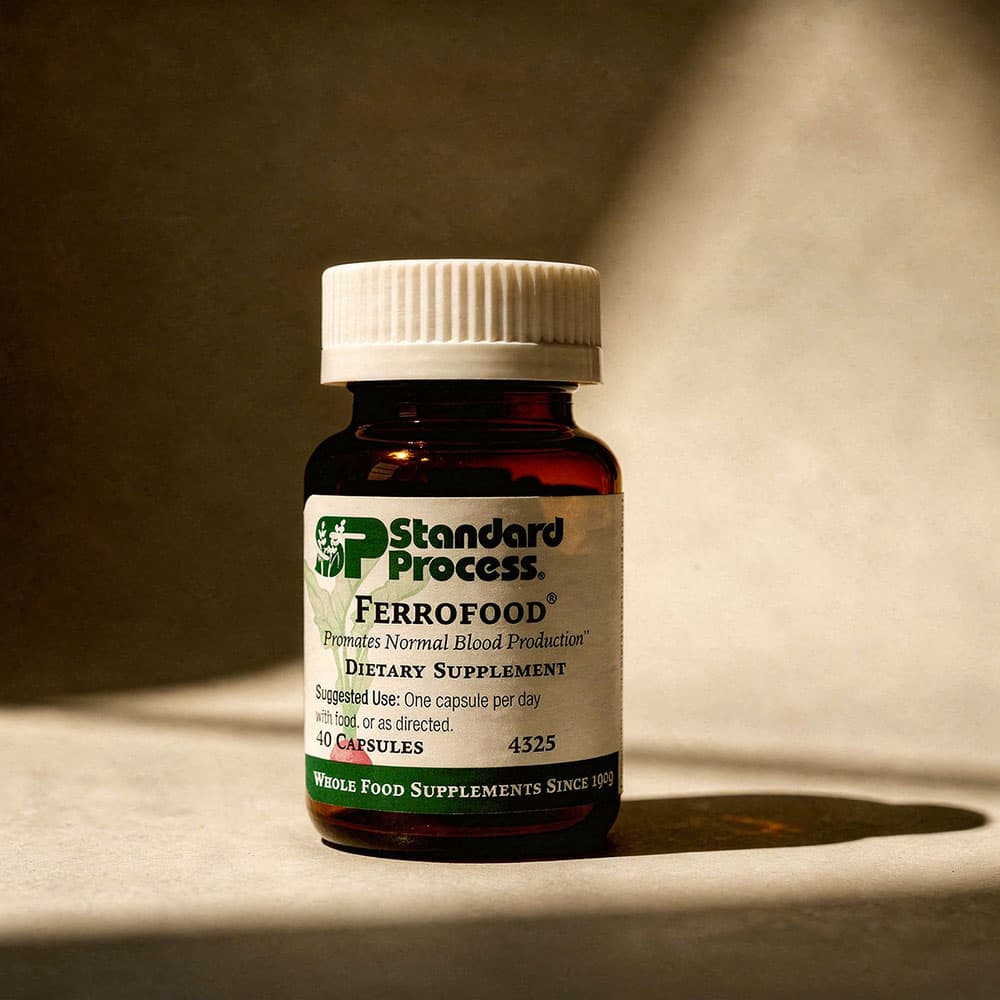 Standard Process Inc. Ferrofood Iron 10mg with Vitamin C & B12 40 Capsules