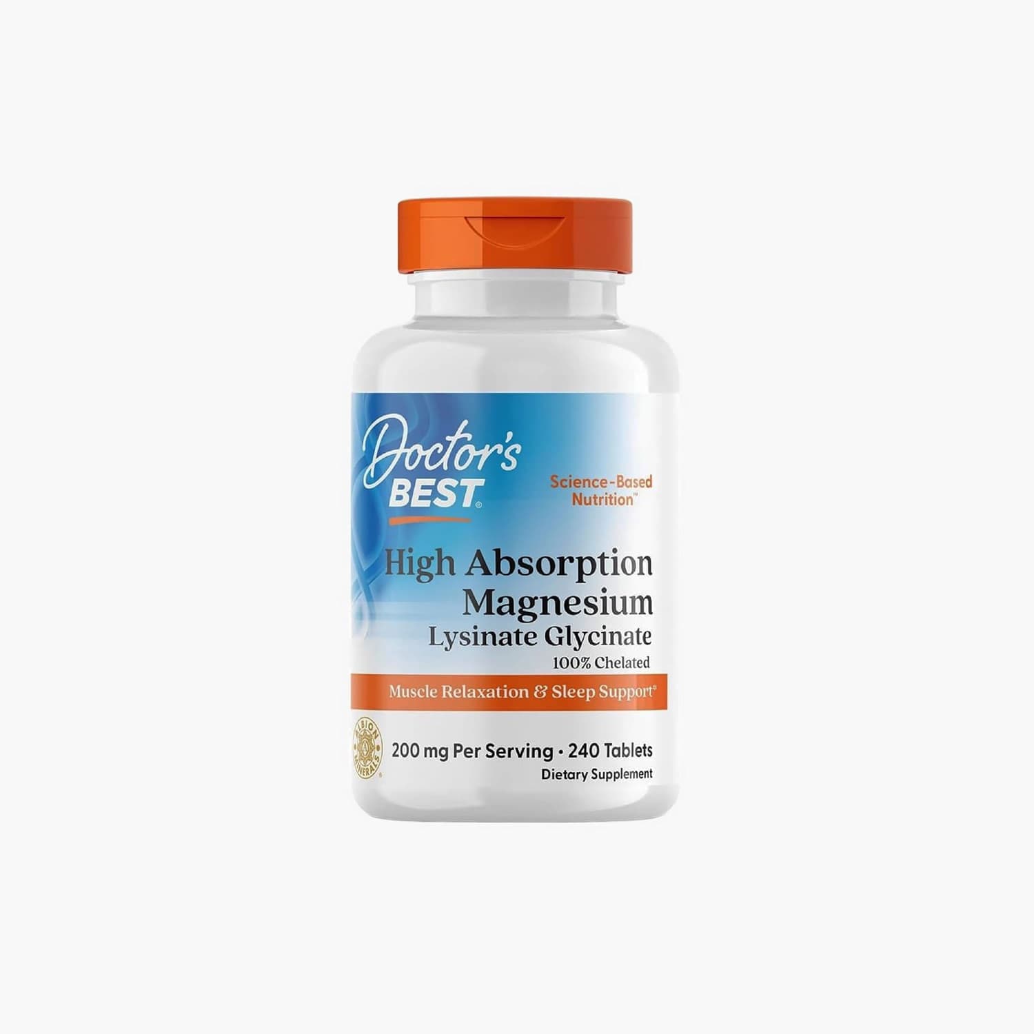 Doctor's Best - Magnesium Glycinate Lysinate 200mg - 240 Tablets