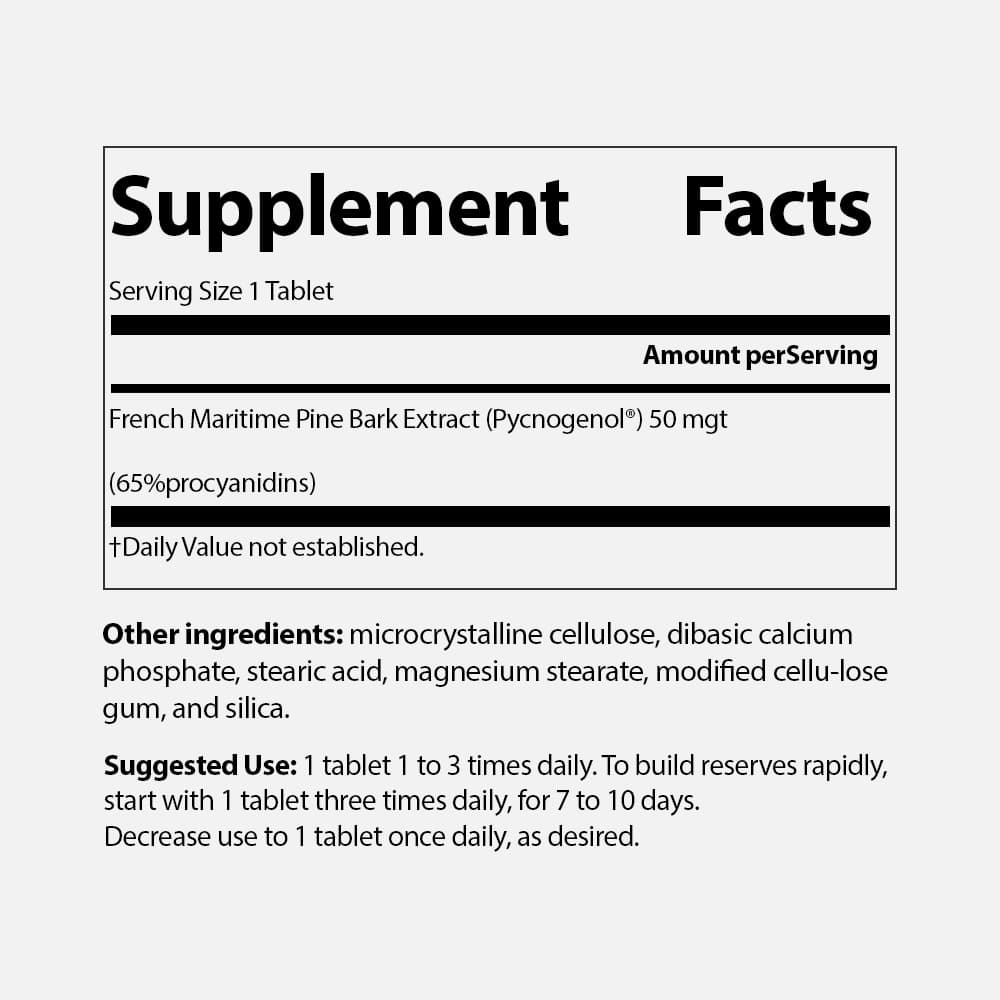 Pycnogenol 50mg Proanthocyanidin Complex - 120 Tablets