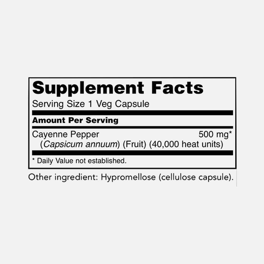 Cayenne (Capsicum annuum) 500mg - 250 Veg Capsules