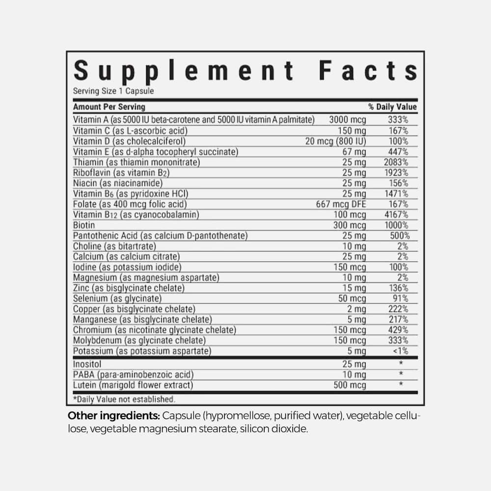 Multi One Iron-Free Multivitamin - 60 Vegetable Capsules