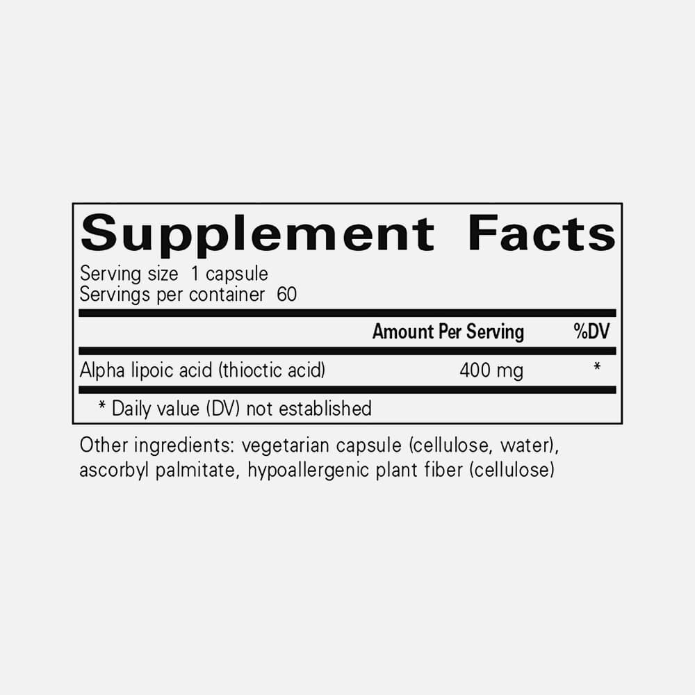 Pure Encapsulations Alpha Lipoic Acid 400mg 60 Capsules