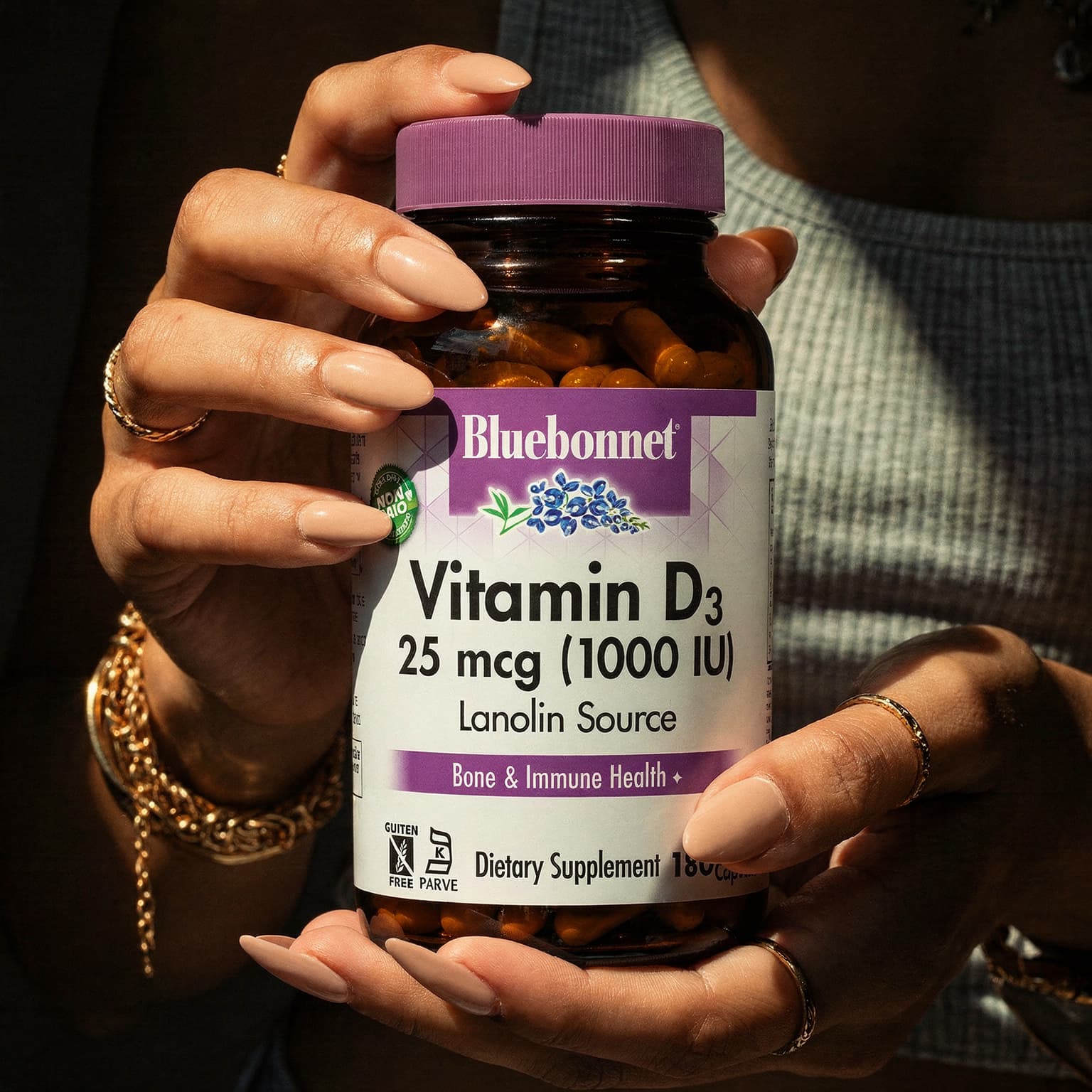 Vitamin D3 1000 IU (25 mcg) - 180 Veggie Capsules