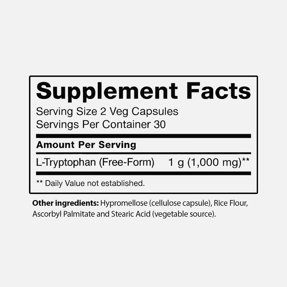 L-Tryptophan 500mg - 60 Veg Capsules