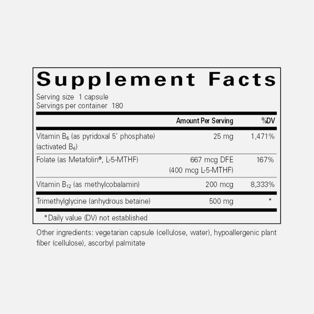 Homocysteine Factors 180 Capsules - Vitamin Blend