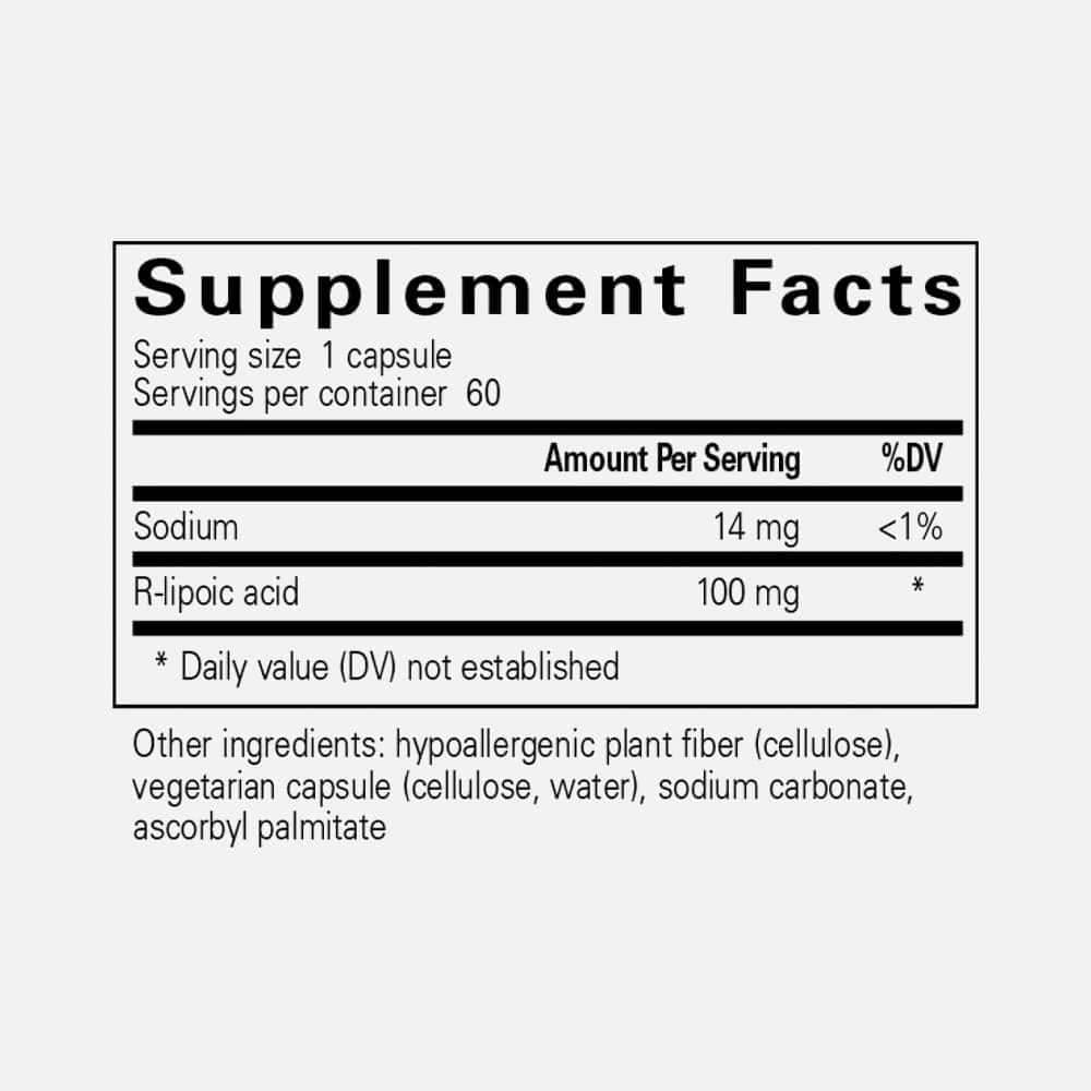 R-Lipoic Acid (Stabilized) 60mg - 60 Capsules