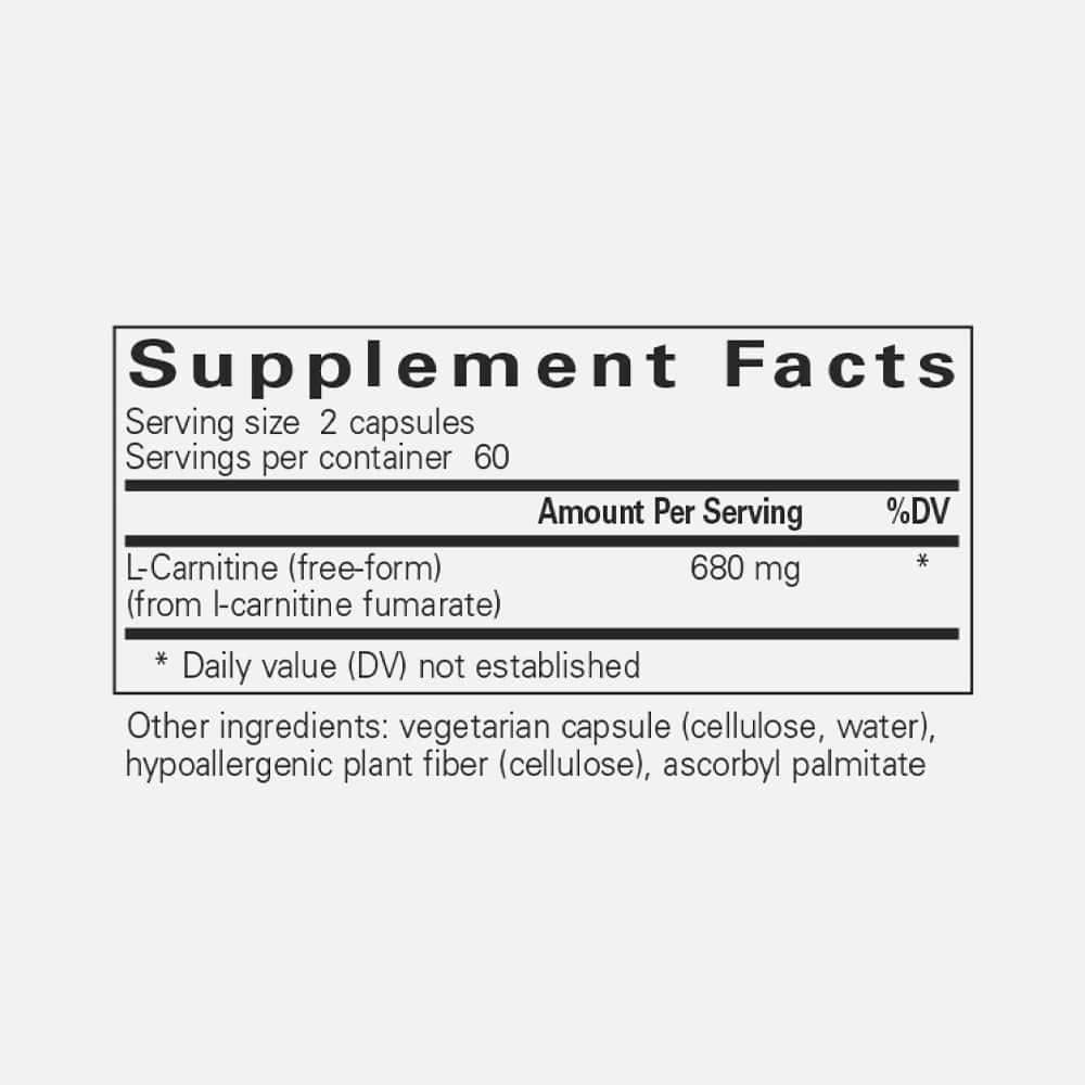 Pure Encapsulations L-Carnitine Fumarate 340mg 120 Capsules