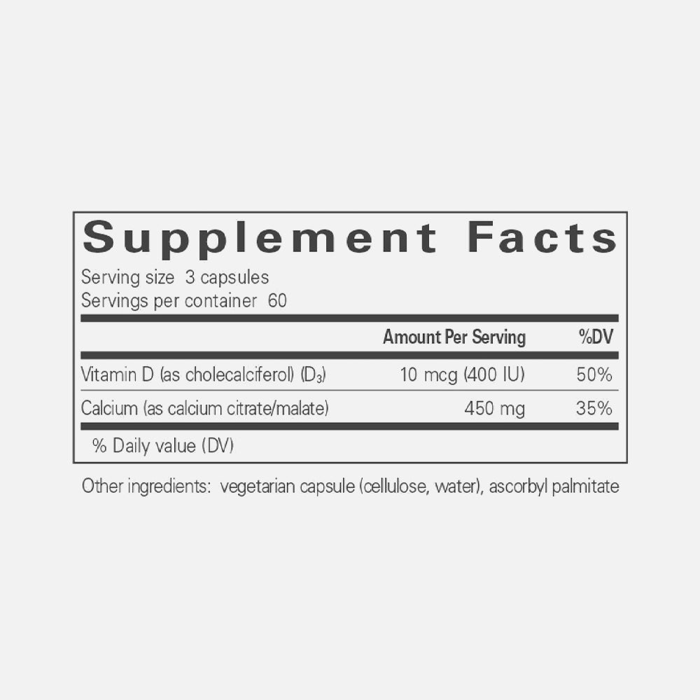 Calcium with Vitamin D3 600mg - 180 Capsules