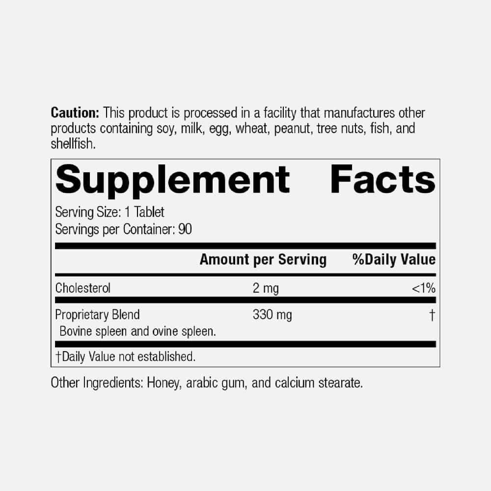 Spleen Desiccated 230mg - 90 Tablets