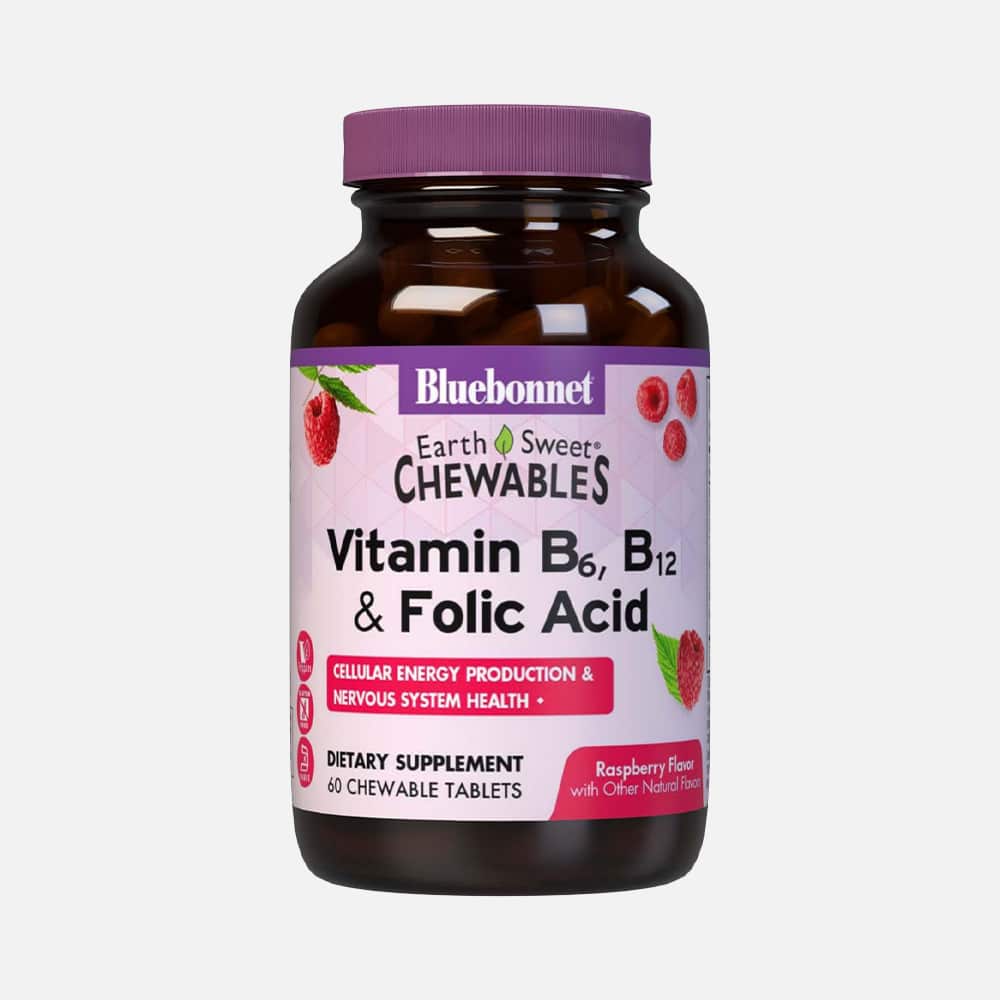 Vitamin B6 B12 & Folic Acid - 60 Chewable Tablets