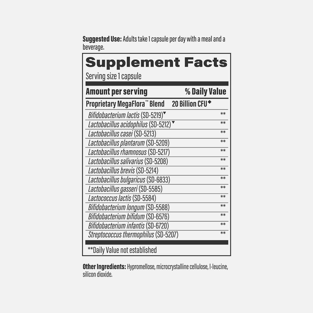 MegaFood MegaFlora Probiotic 20 Billion CFU - 30 Capsules