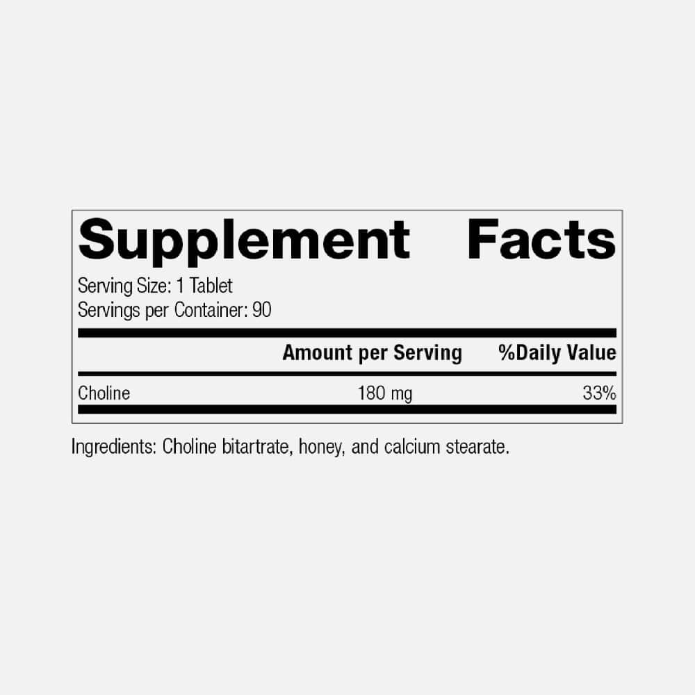 Choline 180mg - 90 Tablets