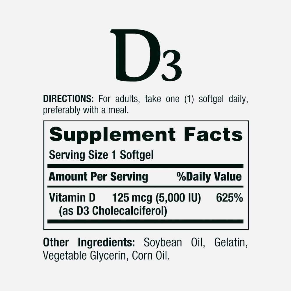 Vitamin D3 5000 IU - 150 Softgels