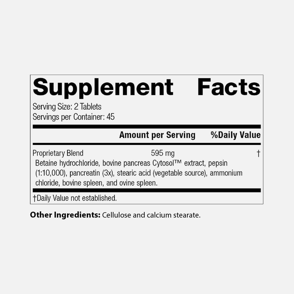 Zypan Digestive Enzymes with HCl - 90 Tablets