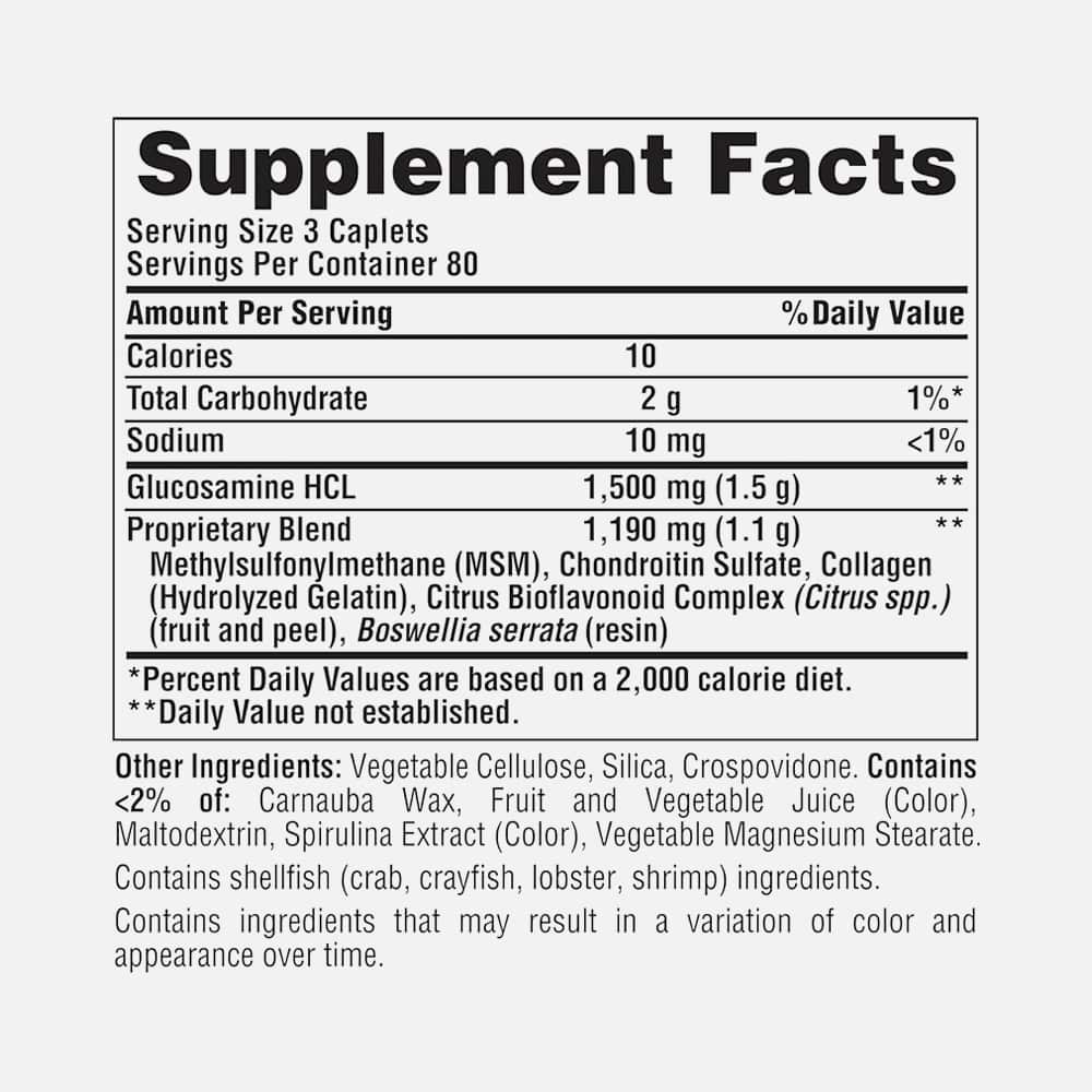 Glucosamine Chondroitin MSM Double Strength - 240 Tablets