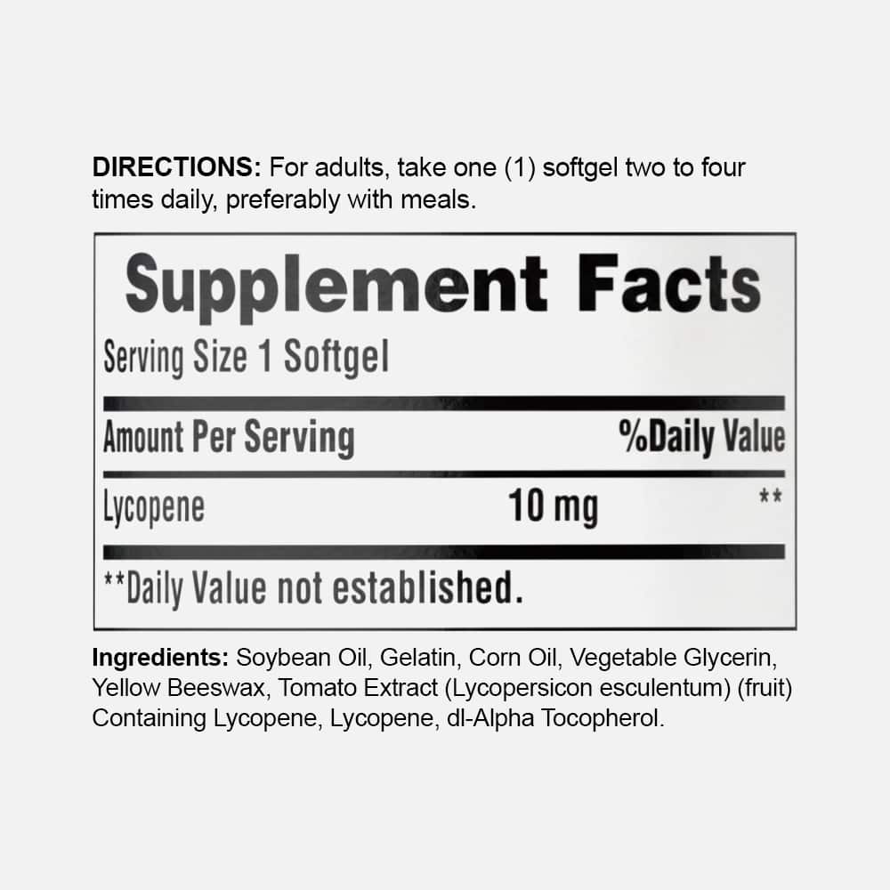 Lycopene 10mg - 100 Rapid Release Softgels
