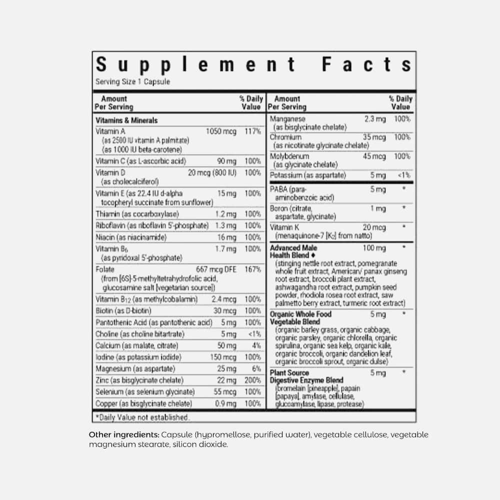 Maxi One Whole Food Multiple Iron Free- 30 Vegetable Capsules