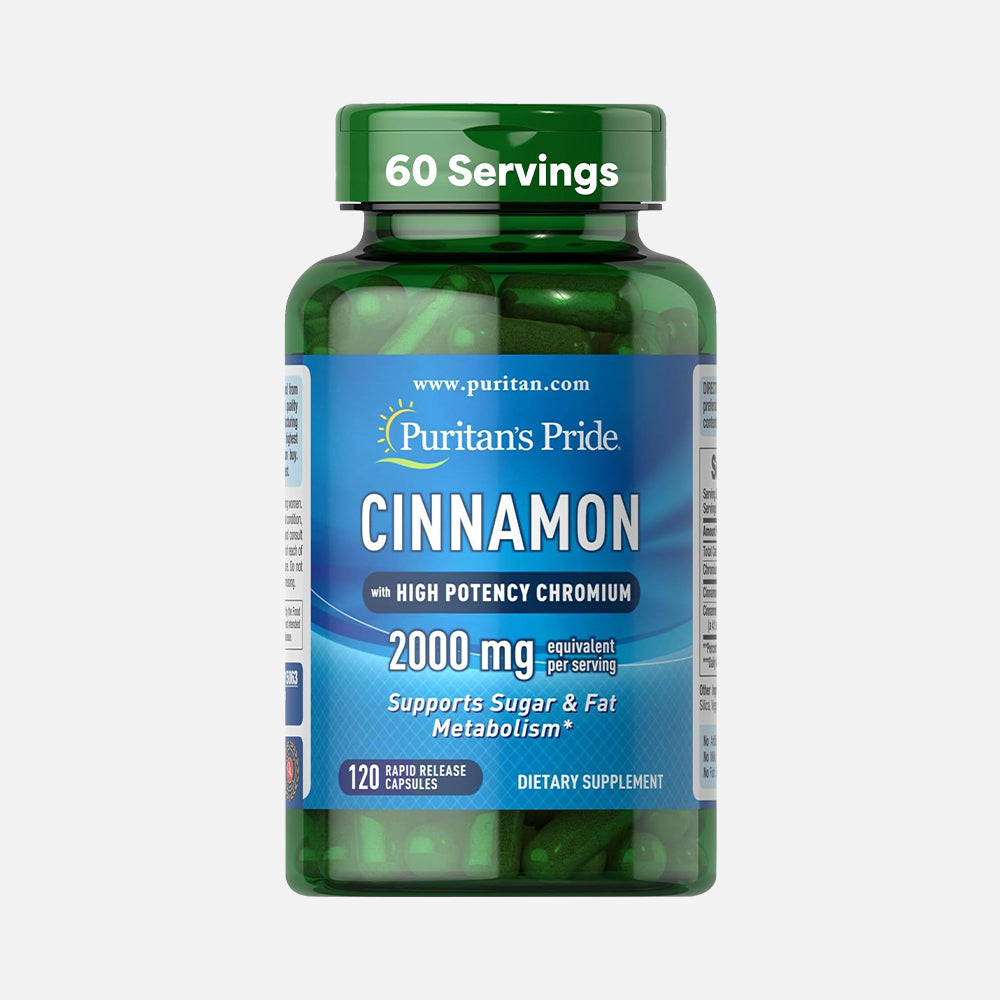 Cinnamon 875mg with Chromium 200mcg - 120 Capsules