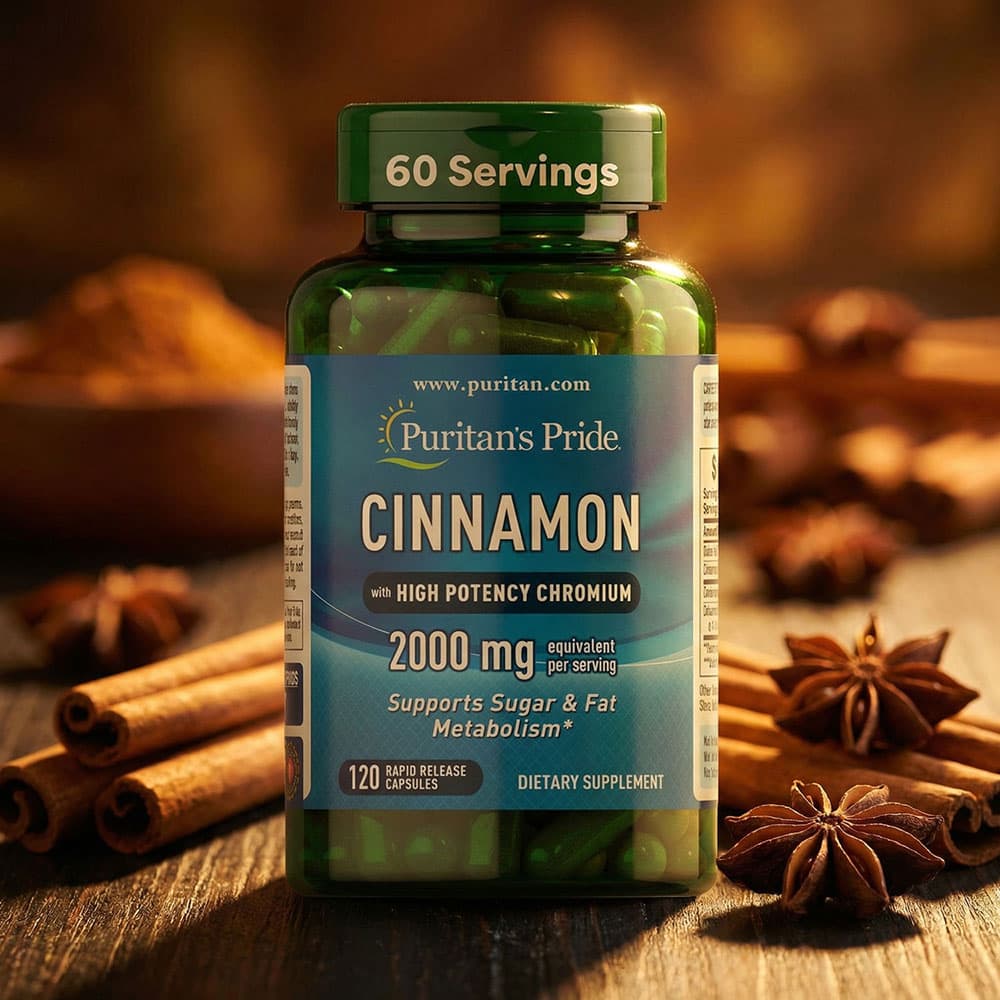 Cinnamon 875mg with Chromium 200mcg - 120 Capsules