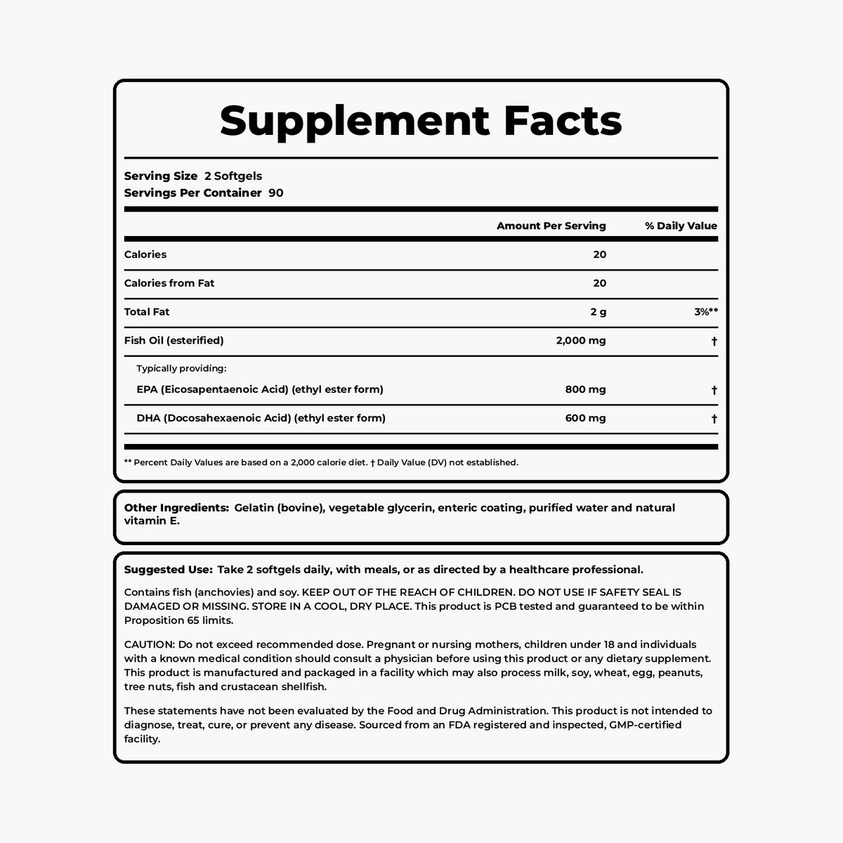 Dr. Tobias - Omega 3 Fish Oil Triple Strength 2000mg - 180 Softgels