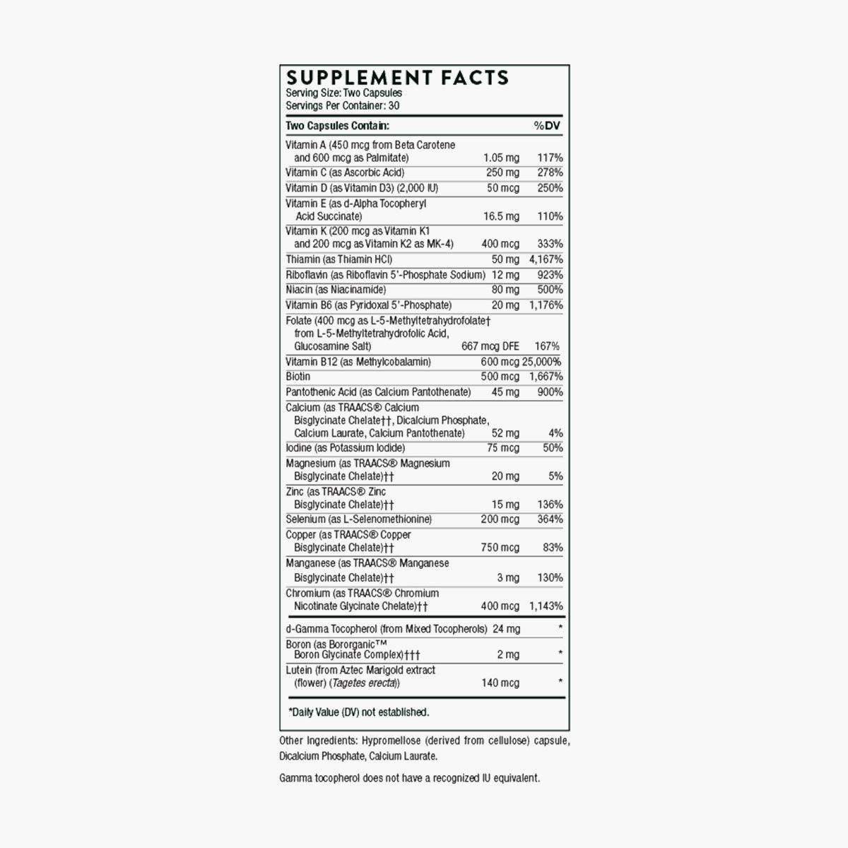 Basic Nutrients 2/Day Multivitamin - 60 Capsules