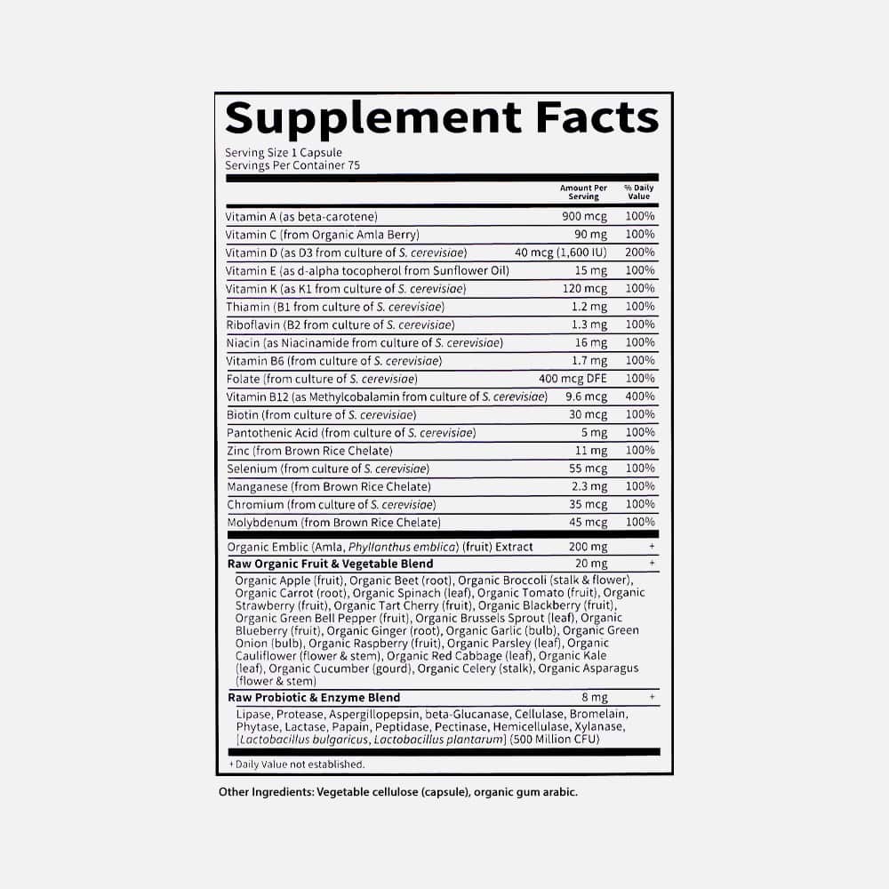 Vitamin Code RAW One Multivitamin for Men - 75 Veg Caps