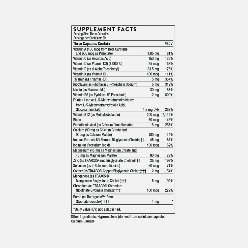 Thorne Basic Prenatal Multivitamin - 90 Capsules