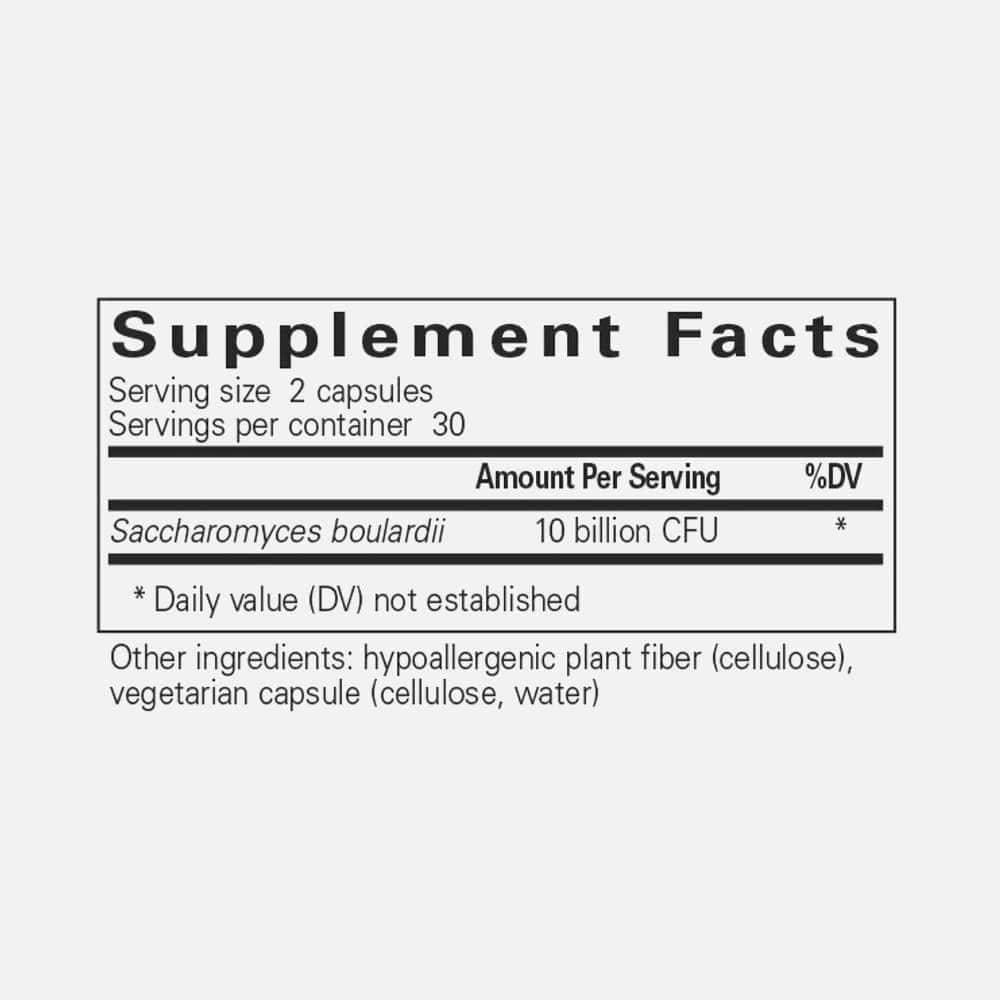 Saccharomyces Boulardii 250mg - 60 Capsules