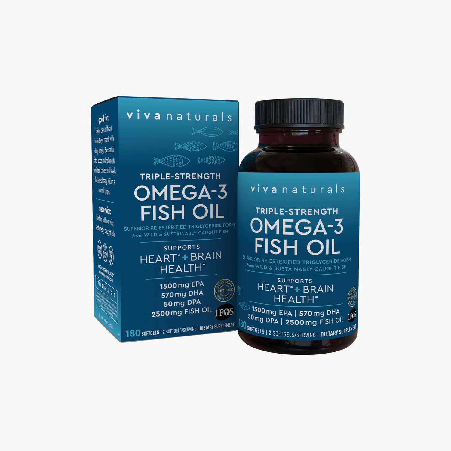 Viva Naturals - Triple Strength Omega-3 Fish Oil 2500mg - 180 Softgels