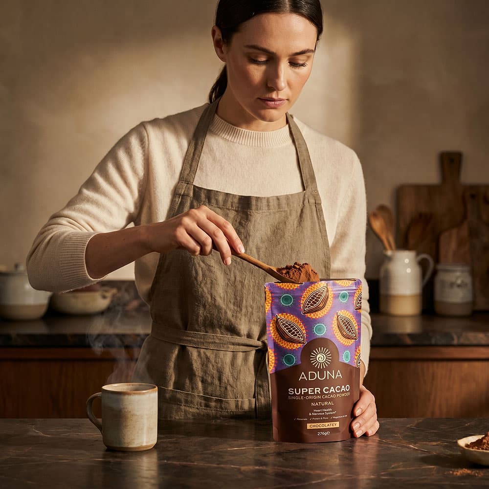 Aduna Super-Cacao Premium Blend Cacao Powder – Ethically Sourced from Ghana