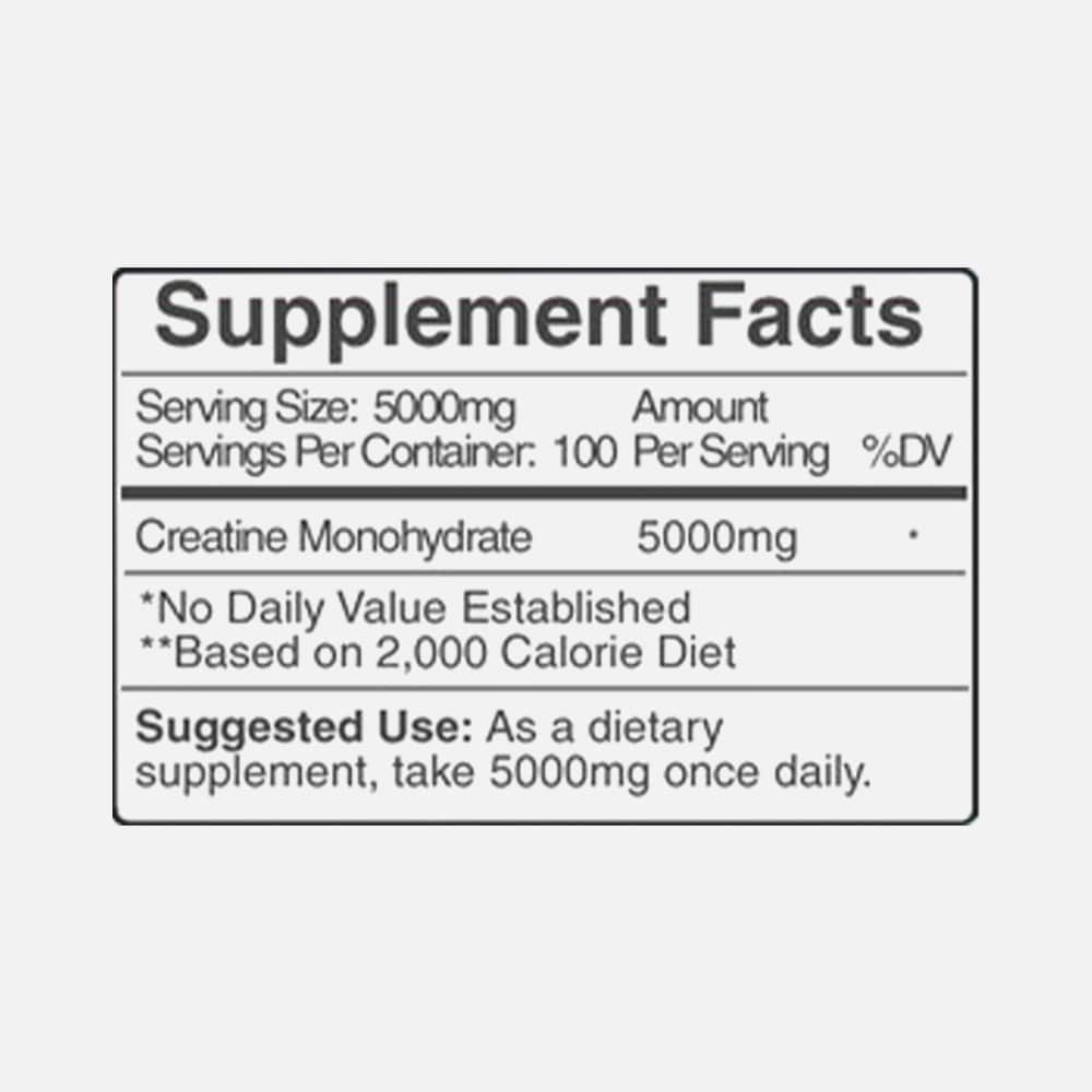 Creatine Monohydrate 200 Mesh - 500g Powder