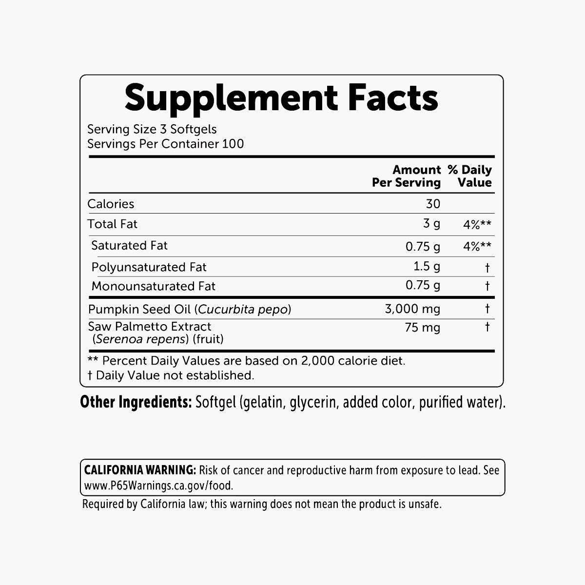 Pumpkin Seed Oil with Saw Palmetto