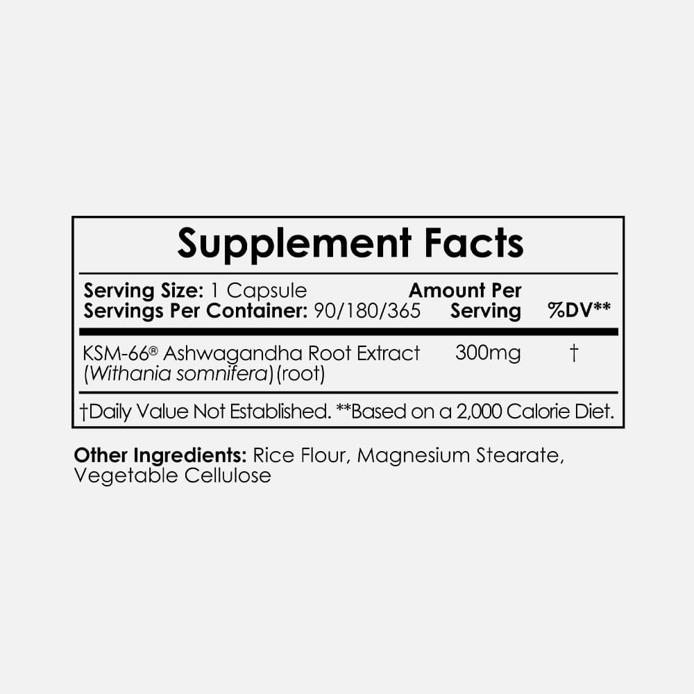 KSM-66 Ashwagandha 300mg - 90 Capsules