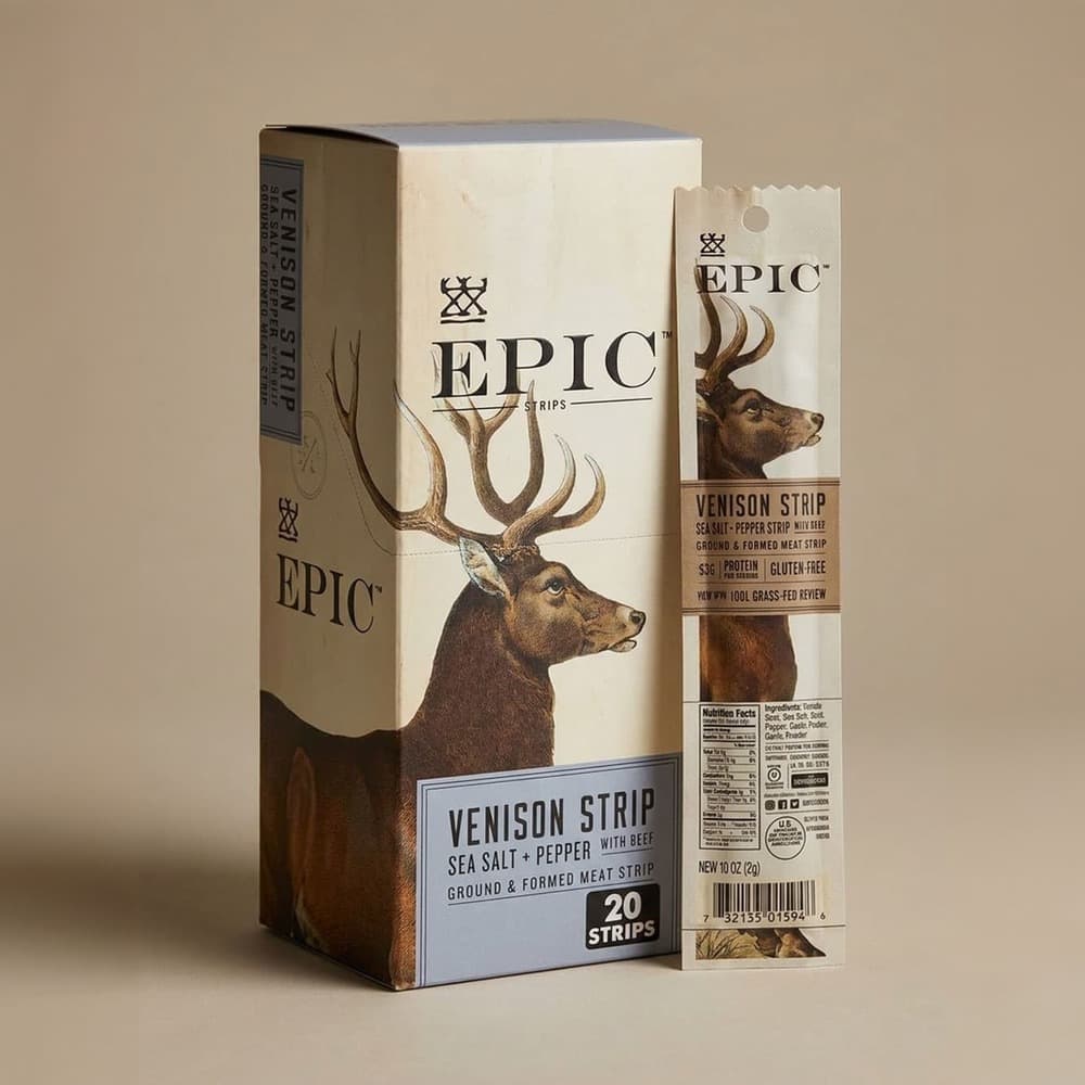 Venison & Beef Strips 8g Protein - 20 Snack Strips