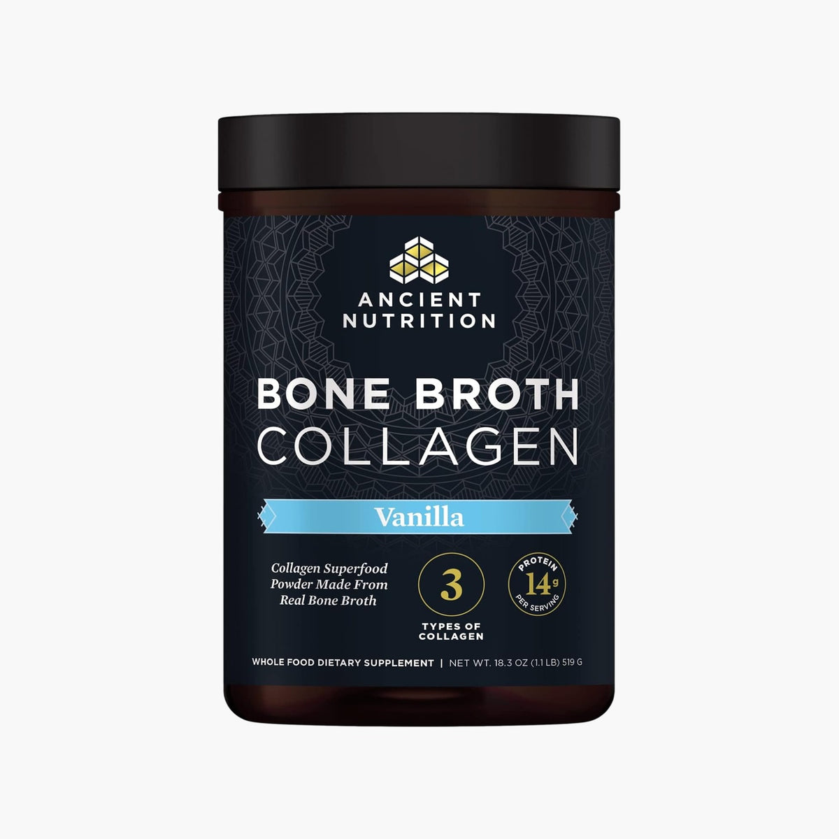Ancient Nutrition - Bone Broth Collagen - Vanilla - 30 Servings