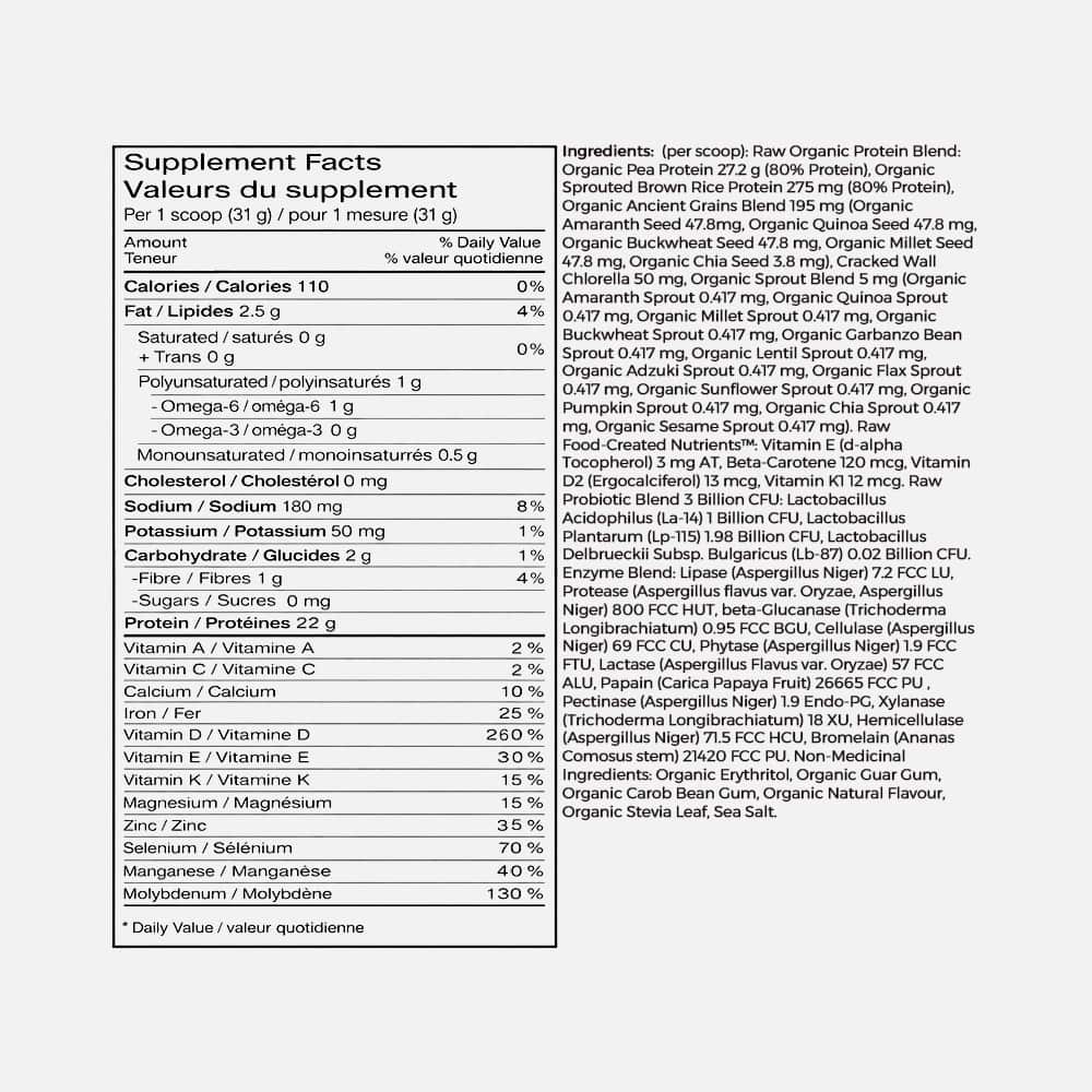 Raw Organic Protein Vanilla - 620g Powder