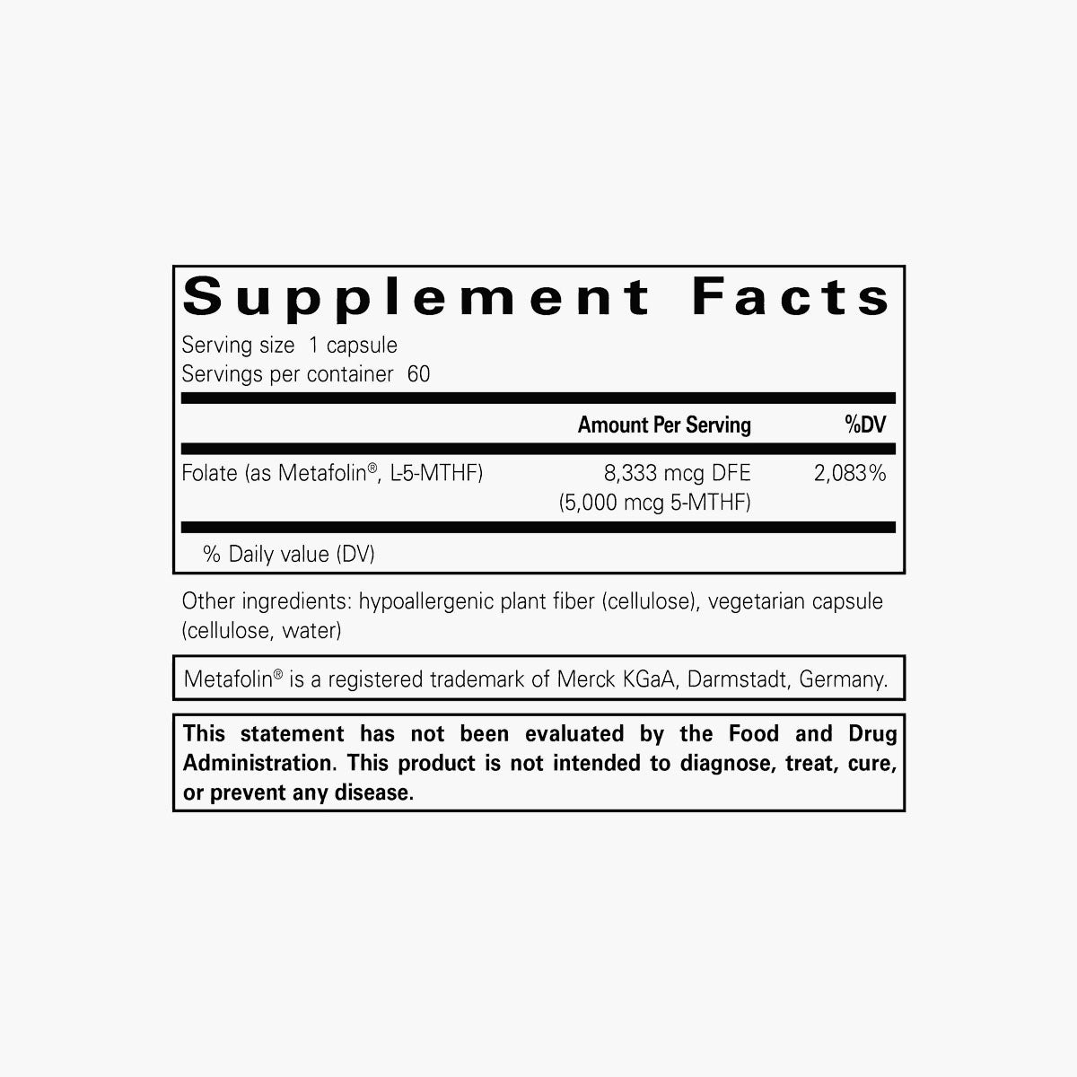 Folate 5,000mcg (5-MTHF)