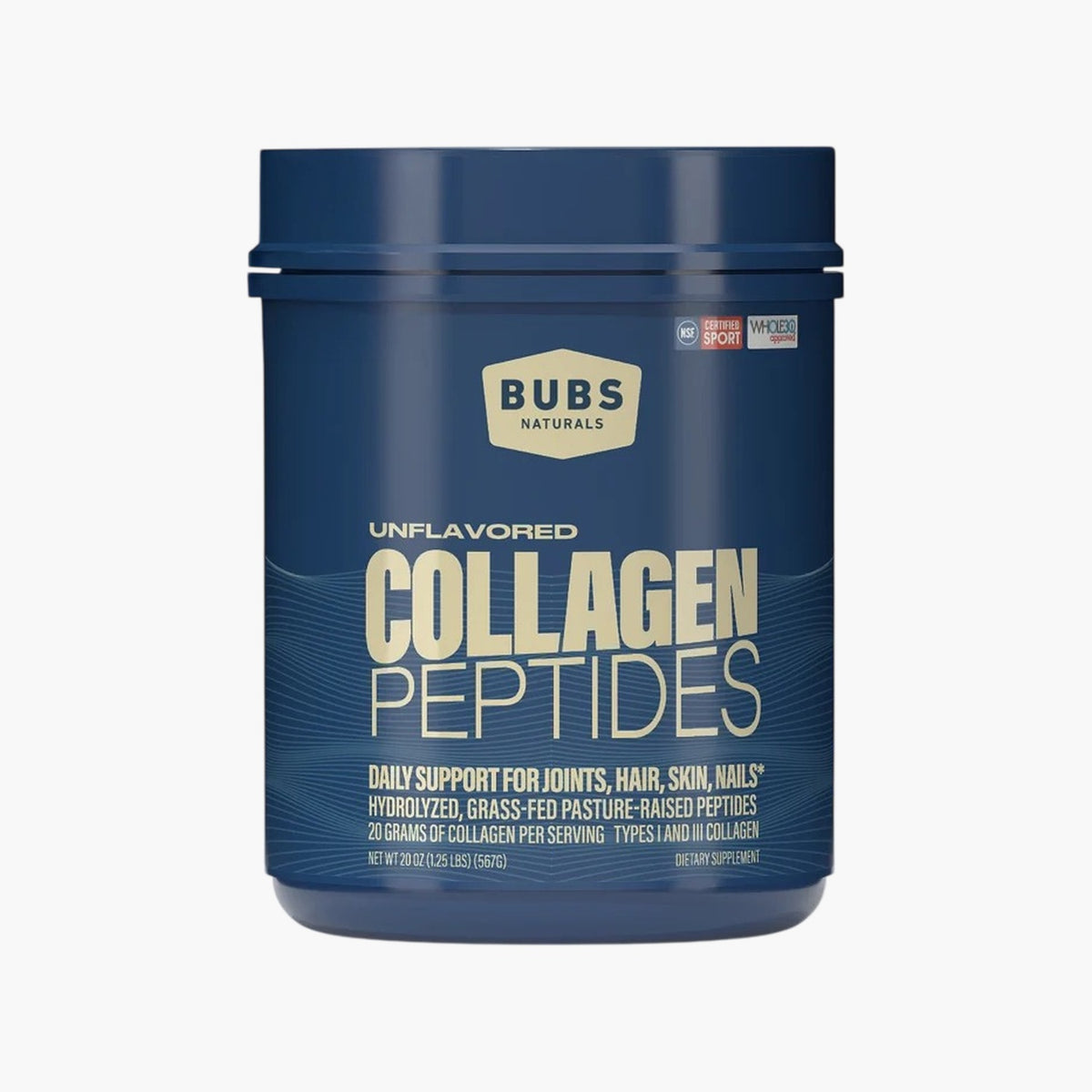 BUBS Naturals - Collagen Peptides Powder - Unflavored - 20 oz - 28 Servings