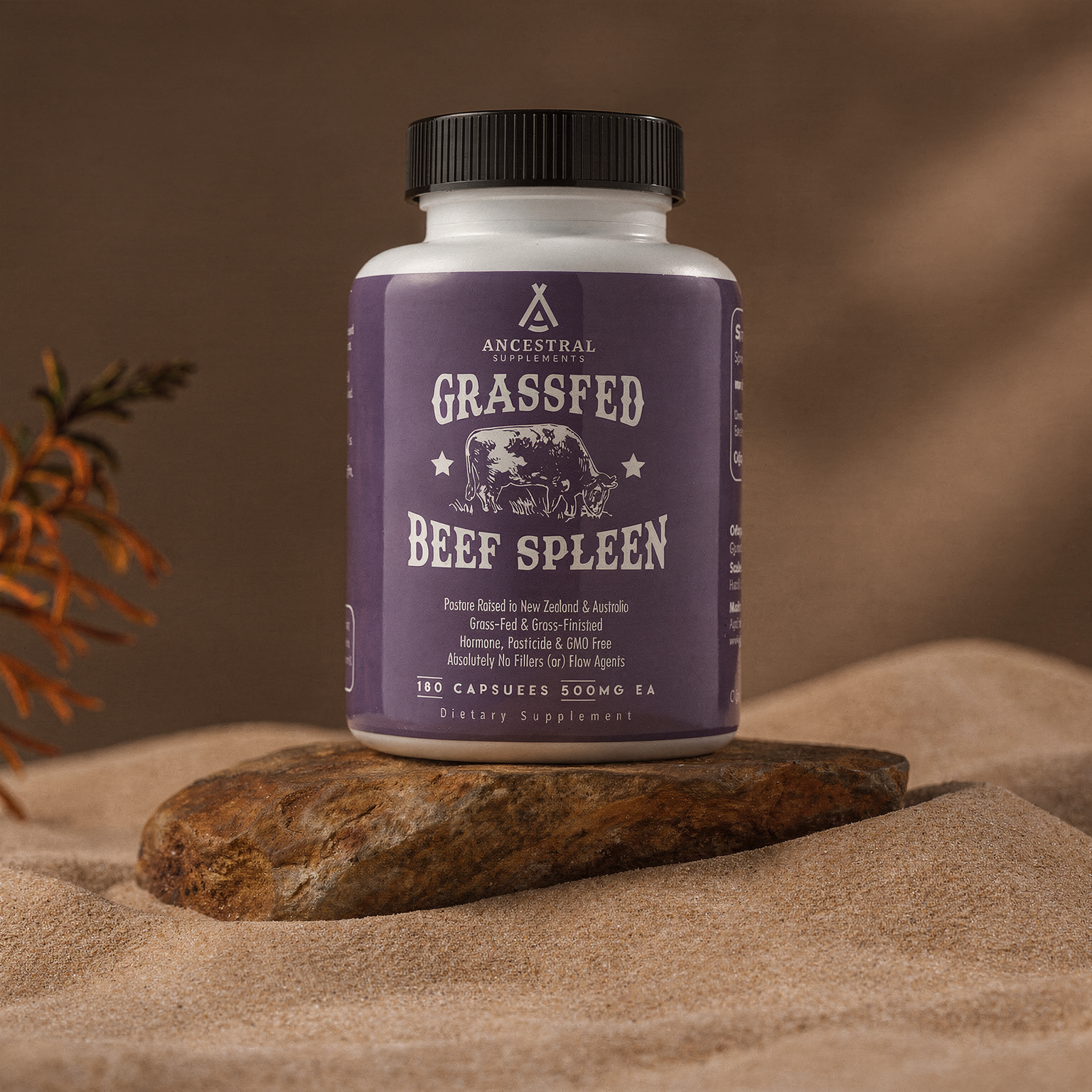 Grass Fed Beef Spleen 3000mg - 180 Capsules
