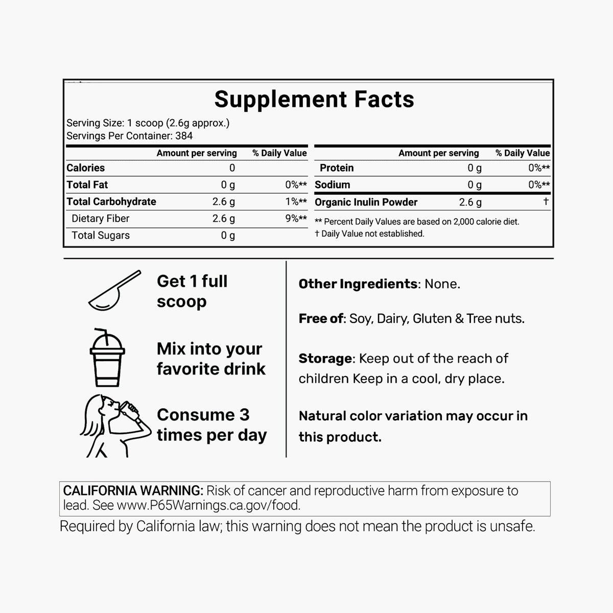 Organic Inulin FOS Fiber